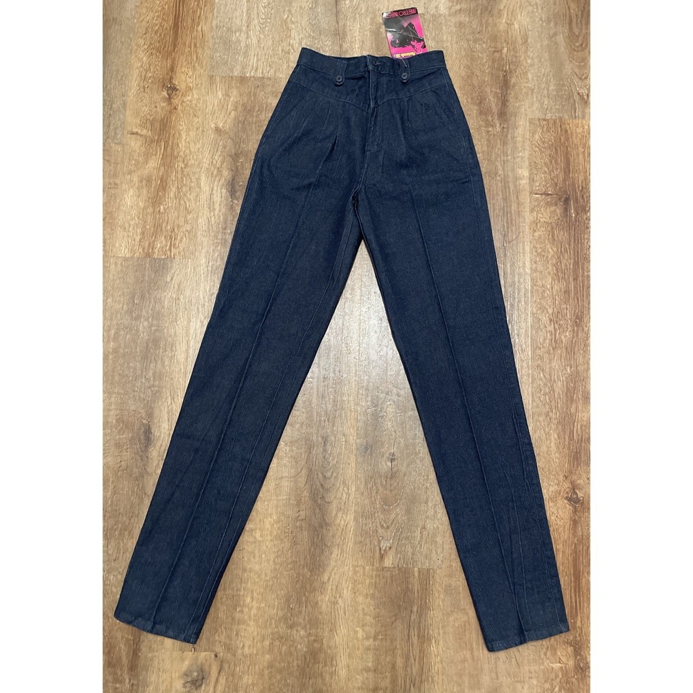Vtg Panhandle Slim Blue Denim Jeans 7/8 36 Inseam Pockets High Rise Mom NOS